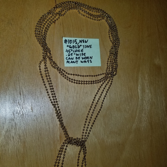 ✅1015 NWOT RARE Gold Tone Metal Beads  45" Necklace - Picture 14 of 15